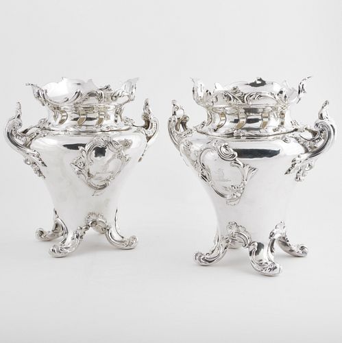 PAIR OF VICTORIAN SILVER PLATE