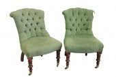 PAIR OF VICTORIAN STYLE SLIPPE