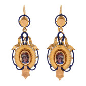 PAIR OF VICTORIAN SWISS ENAMEL