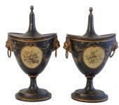 PAIR OF VICTORIAN TOLE CHESTNU