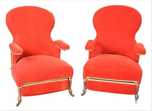 PAIR OF VICTORIAN UPHOLSTERED