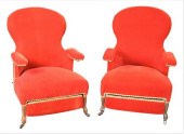 PAIR OF VICTORIAN UPHOLSTERED