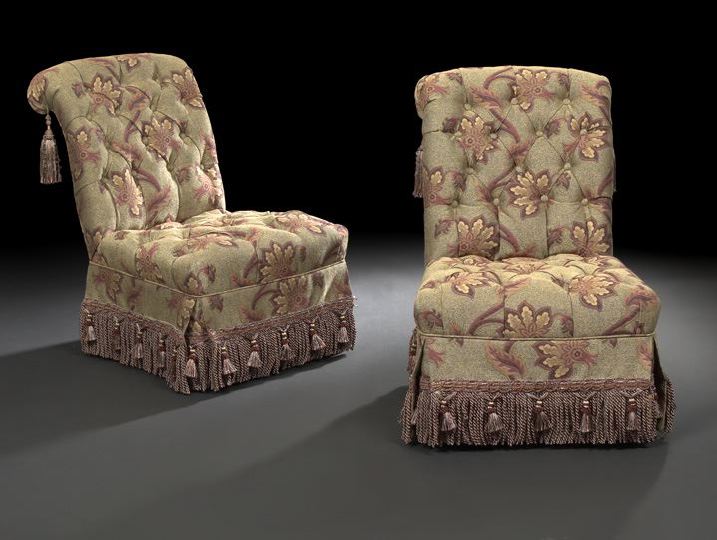 Pair of Victorian Upholstered