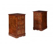 PAIR OF VICTORIAN WALNUT BEDSI