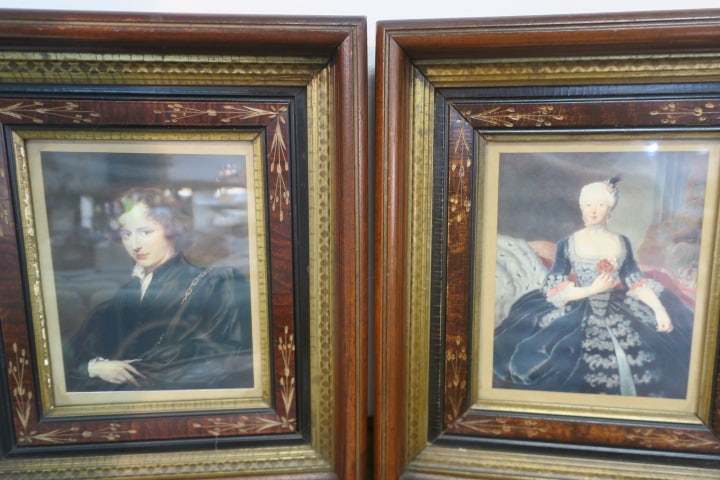 PAIR OF VICTORIAN WALNUT SHADOW BOX