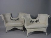 PAIR OF VICTORIAN WICKER SETTE