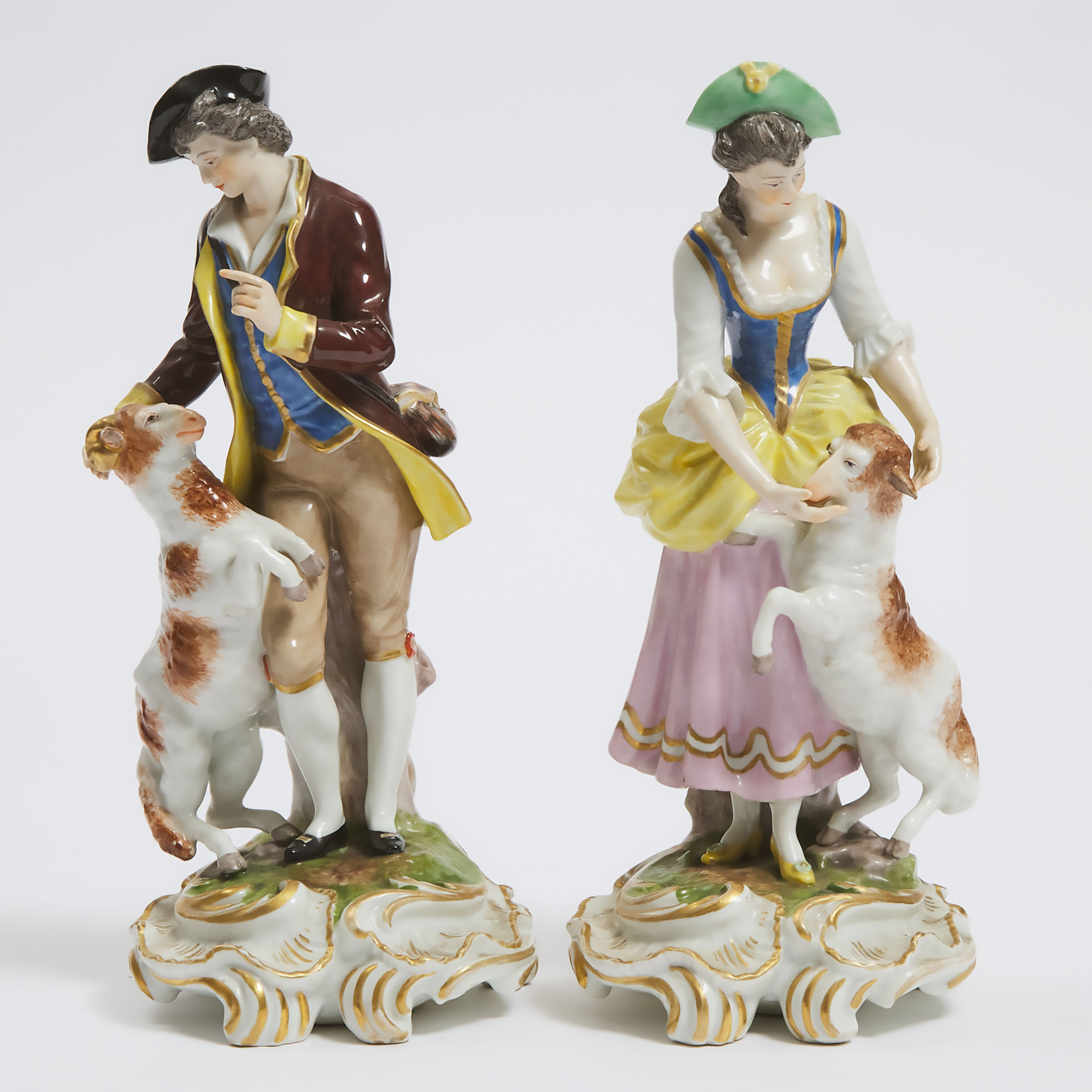 Pair of Vienna Figures of a