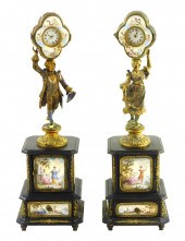 PAIR OF VIENNESE FIGURAL ENAME