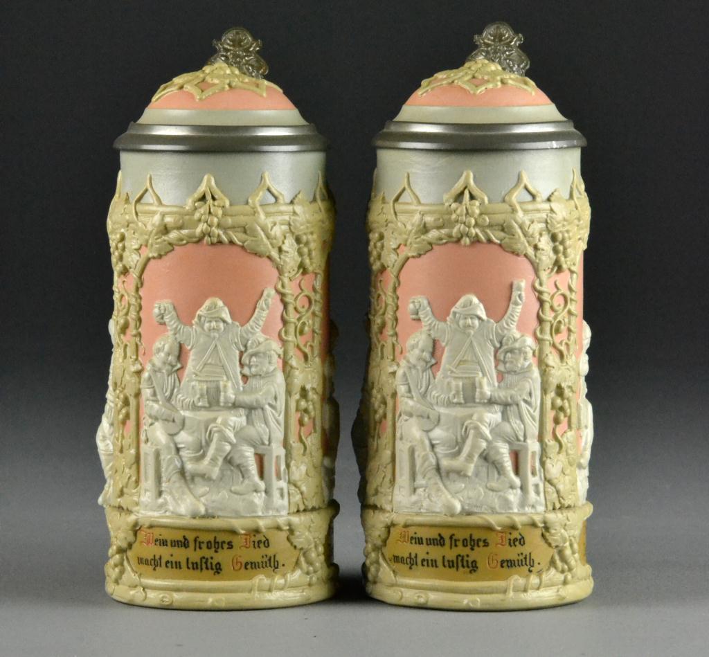 Pair of Villeroy & Boch Mettlach