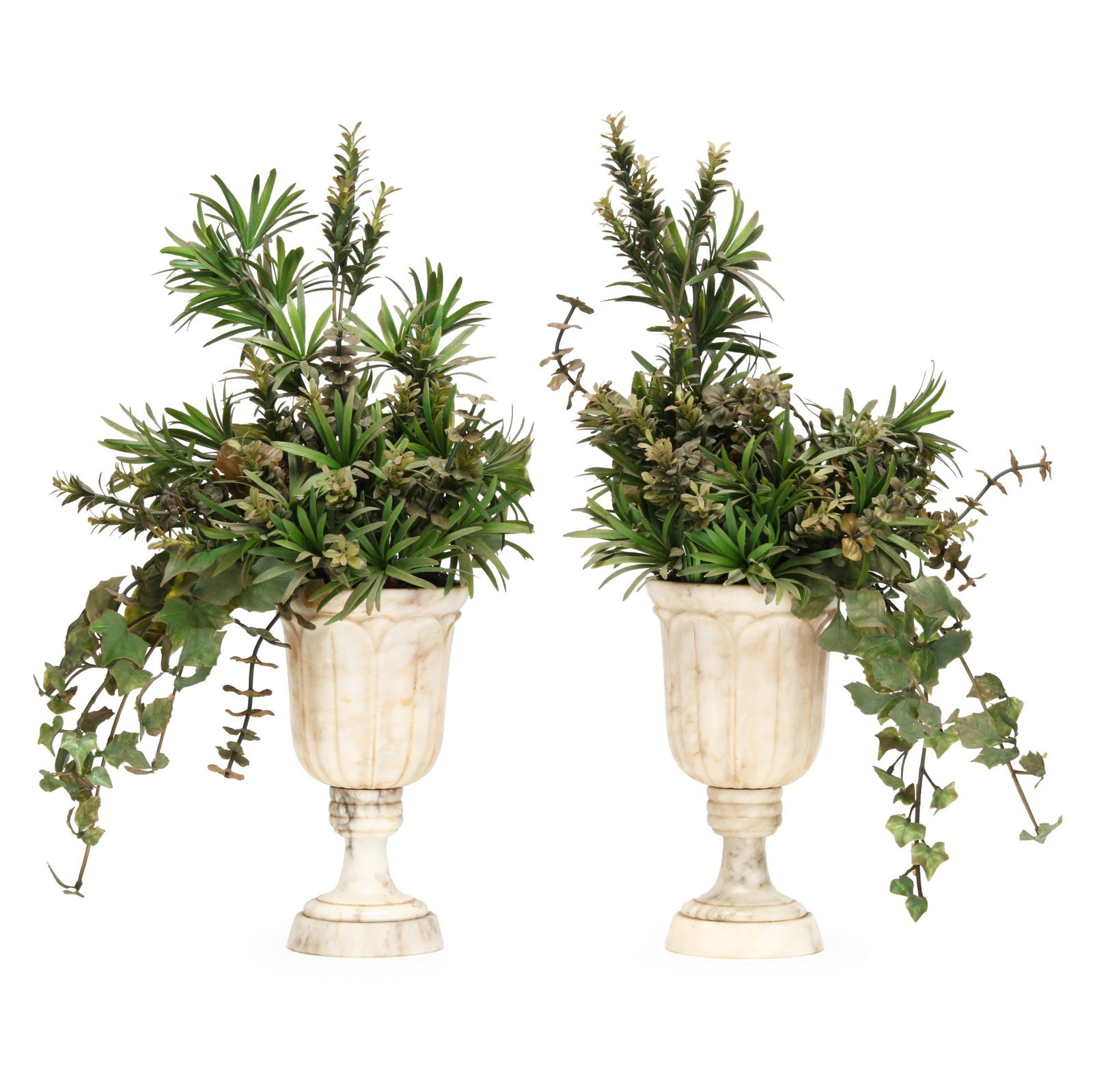 PAIR OF VINTAGE ALABASTER VASES