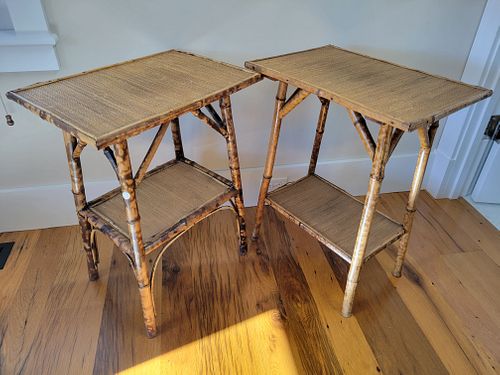 PAIR OF VINTAGE BAMBOO SIDE