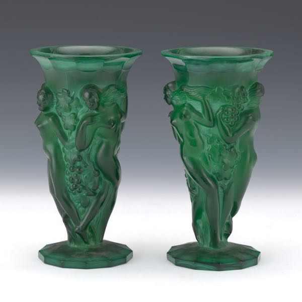 PAIR OF VINTAGE BOHEMIAN ART DECO