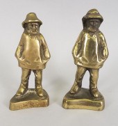 PAIR OF VINTAGE BRASS FIGURAL