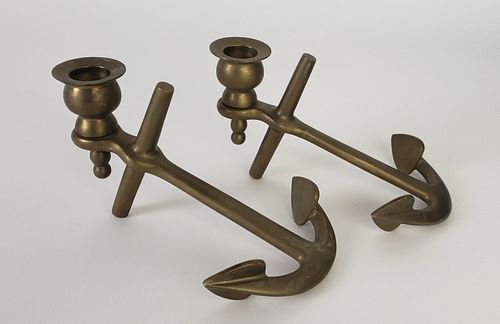 PAIR OF VINTAGE BRASS FIGURAL