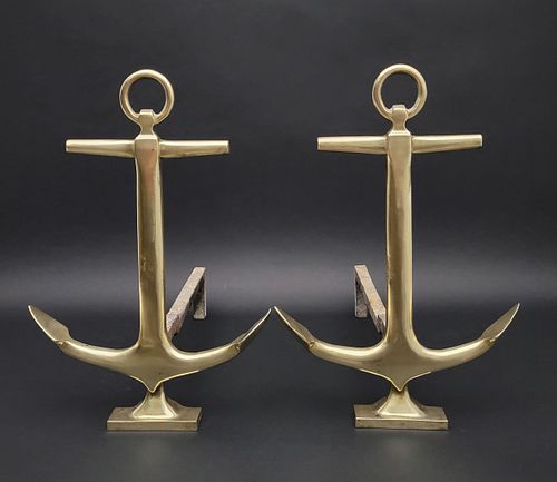 PAIR OF VINTAGE BRASS NAUTICAL