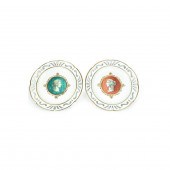 PAIR OF VINTAGE CABINET PLATES