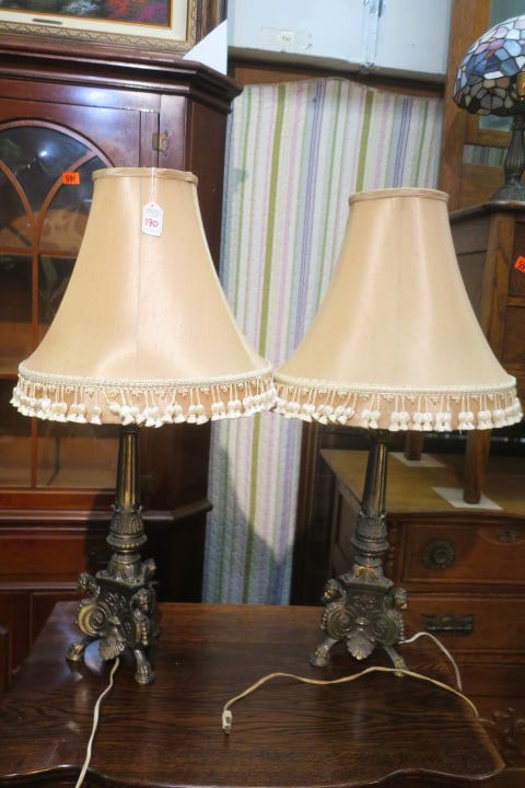 PAIR OF VINTAGE CANDLESTICK LAMPS