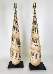 PAIR OF VINTAGE CARVED AND PAI