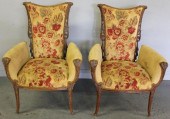 Pair of Vintage Carved Mahogan