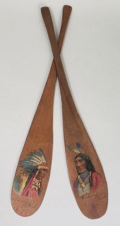PAIR OF VINTAGE CARVED SOUVENI