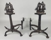 PAIR OF VINTAGE CAST IRON ANCH