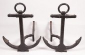 PAIR OF VINTAGE CAST IRON ANCH