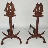 PAIR OF VINTAGE CAST IRON ANCH