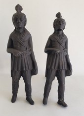 PAIR OF VINTAGE CAST IRON FIGU