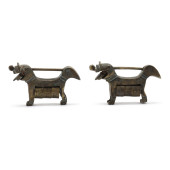 PAIR OF VINTAGE CHINESE BRASS