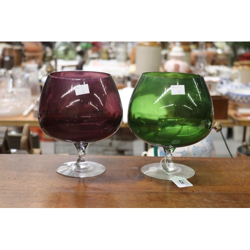 Pair of vintage coloured brandy