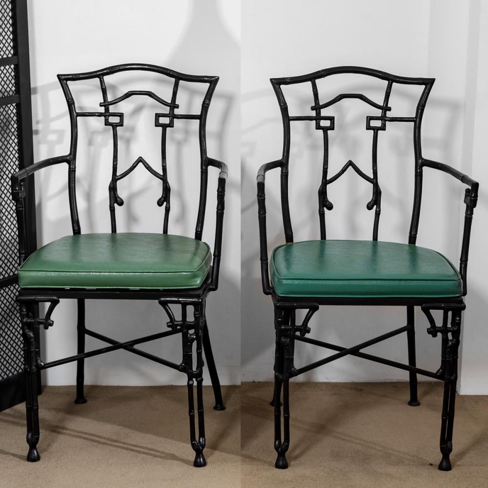 PAIR OF VINTAGE FAUX BAMBOO PATIO