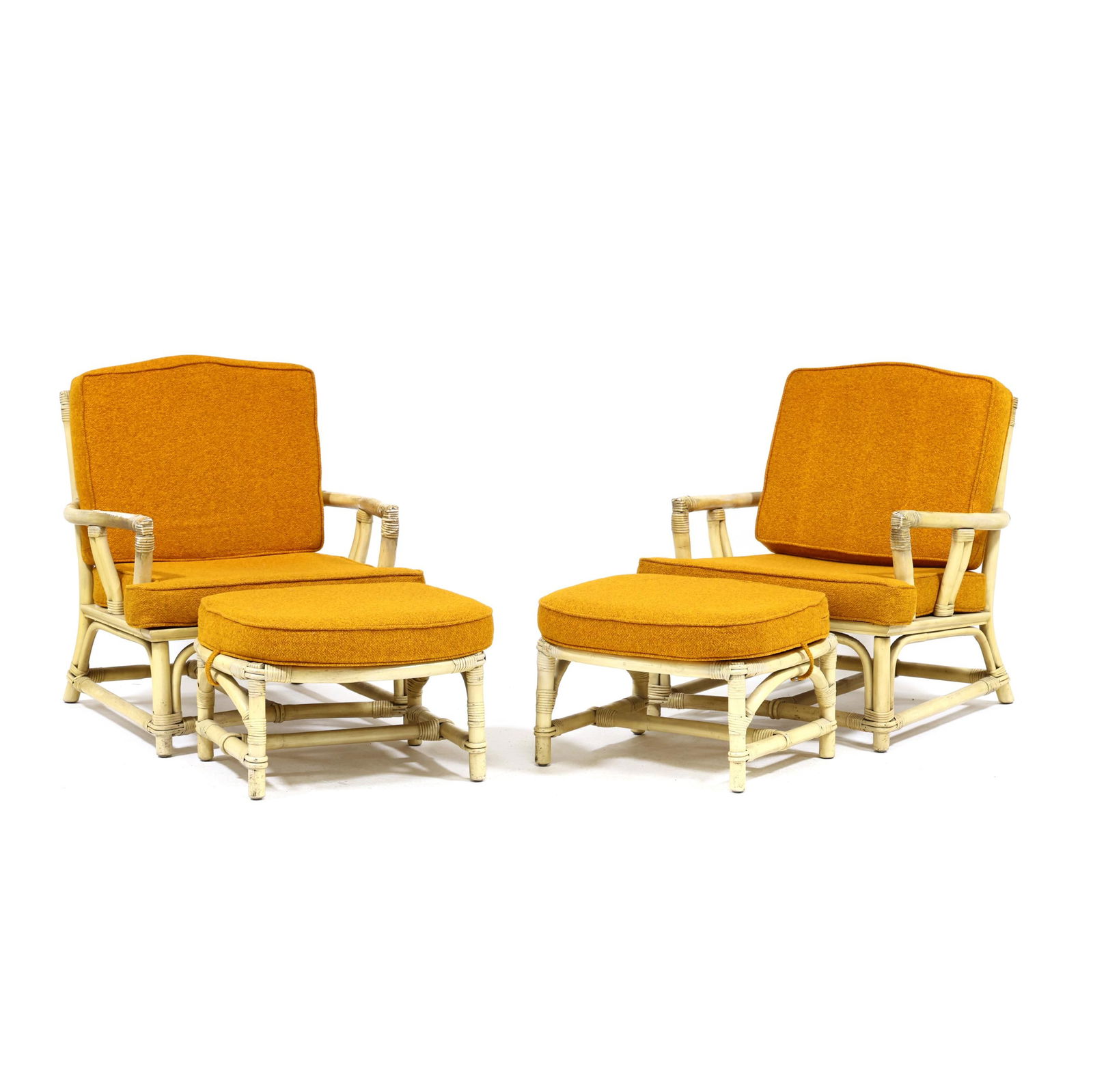 PAIR OF VINTAGE FICKS REED RATTAN