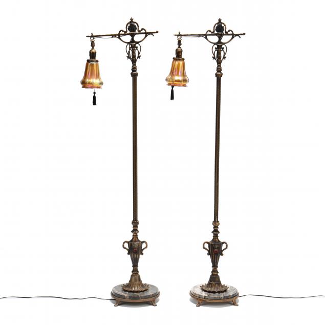 PAIR OF VINTAGE FLOOR LAMPS WITH