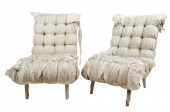 PAIR OF VINTAGE FORTUNY FABRIC