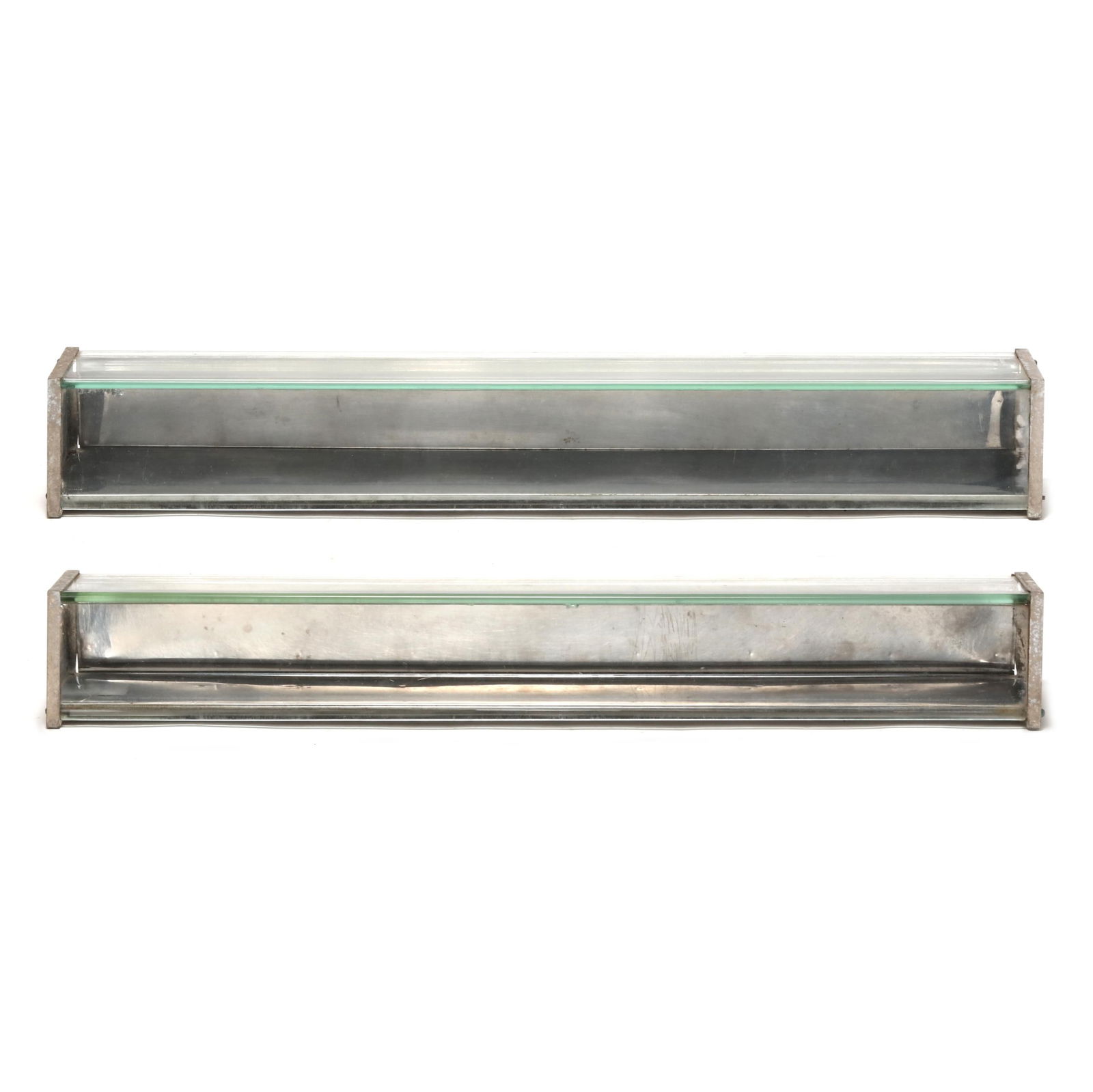 PAIR OF VINTAGE INDUSTRIAL GLASS