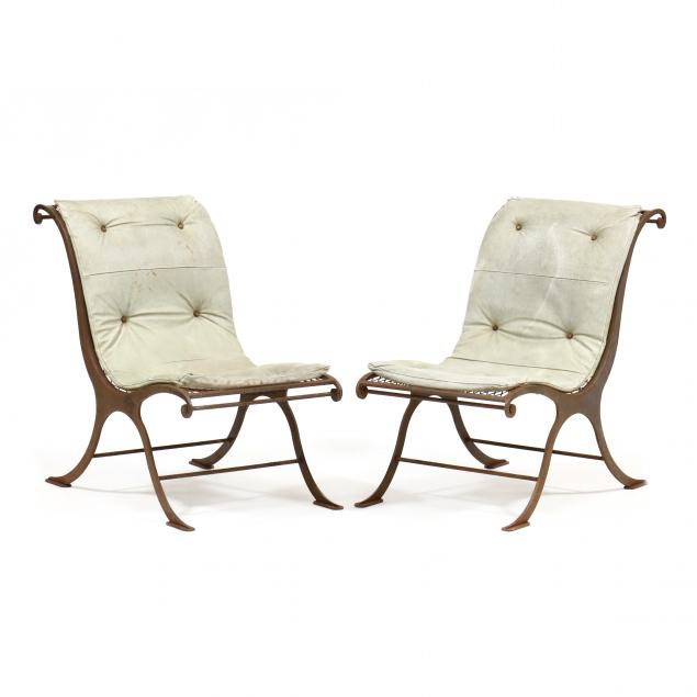 PAIR OF VINTAGE IRON CAMPECHE