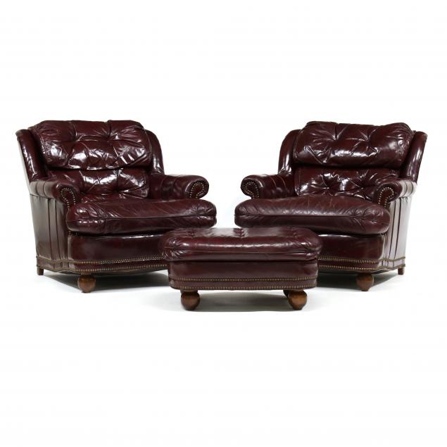 PAIR OF VINTAGE LEATHER CLUB CHAIRS