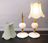 PAIR OF VINTAGE MILK GLASS BED