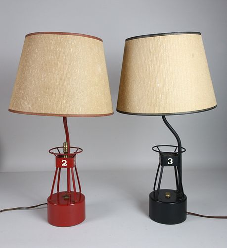 PAIR OF VINTAGE NAUTICAL PAINTED