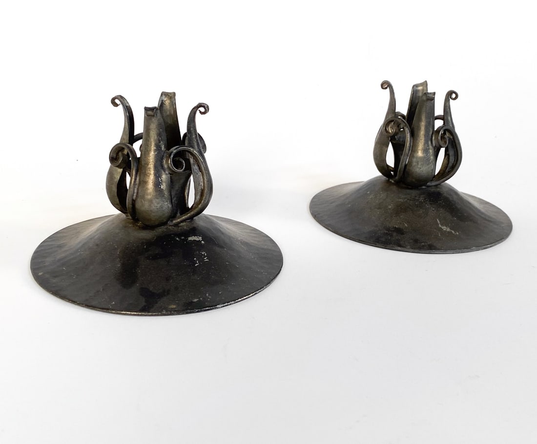 PAIR OF VINTAGE NEKRASSOFF PEWTER
