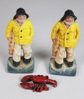 PAIR OF VINTAGE PAINTED CAST I