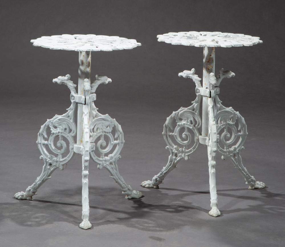 PAIR OF VINTAGE PAINTED METAL PLANT