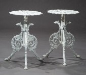 PAIR OF VINTAGE PAINTED METAL