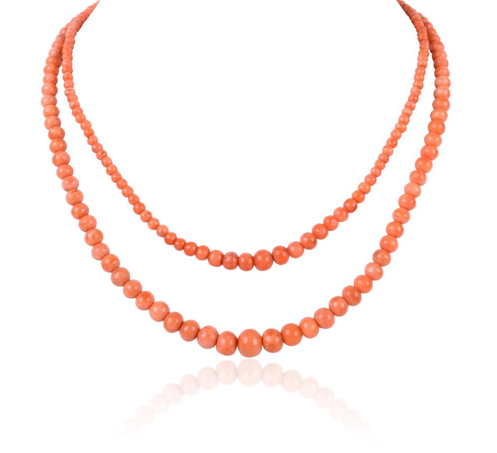 PAIR OF VINTAGE PINK CORAL AND