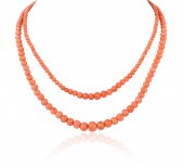 PAIR OF VINTAGE PINK CORAL AND