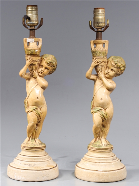 Pair of vintage regency putti