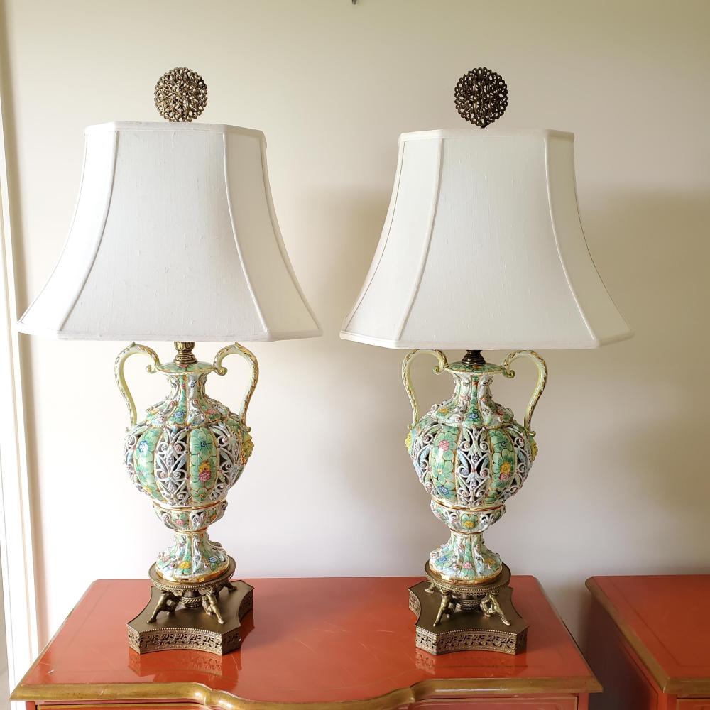 PAIR OF VINTAGE RETICULATED AND