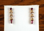 PAIR OF VINTAGE RUBY AND DIAMO