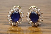 PAIR OF VINTAGE SAPPHIRE AND D