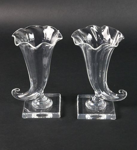 PAIR OF VINTAGE SIGNED STEUBEN